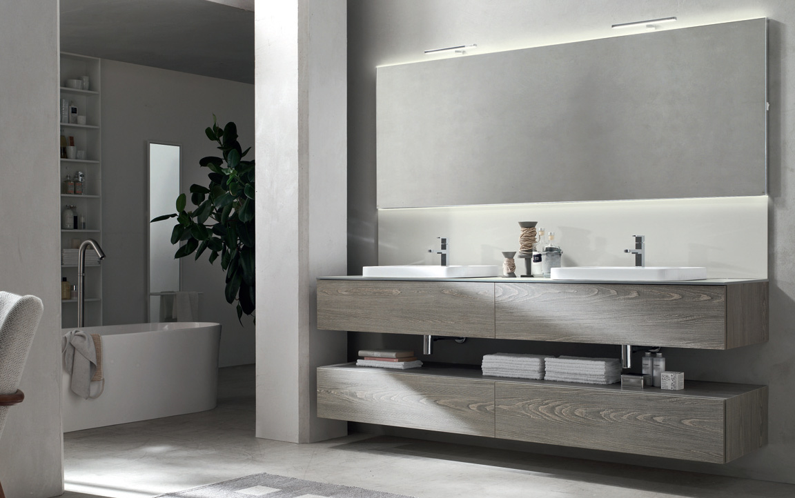 Composizione WI45 serie Wind French Grey Mobili Bagno Ardeco