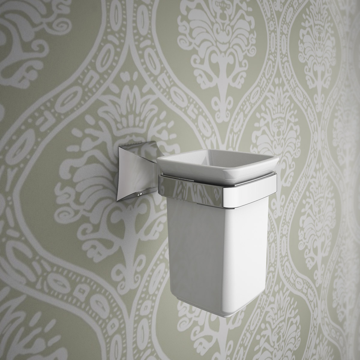 GT103-CB serie GOTICA porta bicchiere da parete in ceramica bianca accessori bagno Capannoli