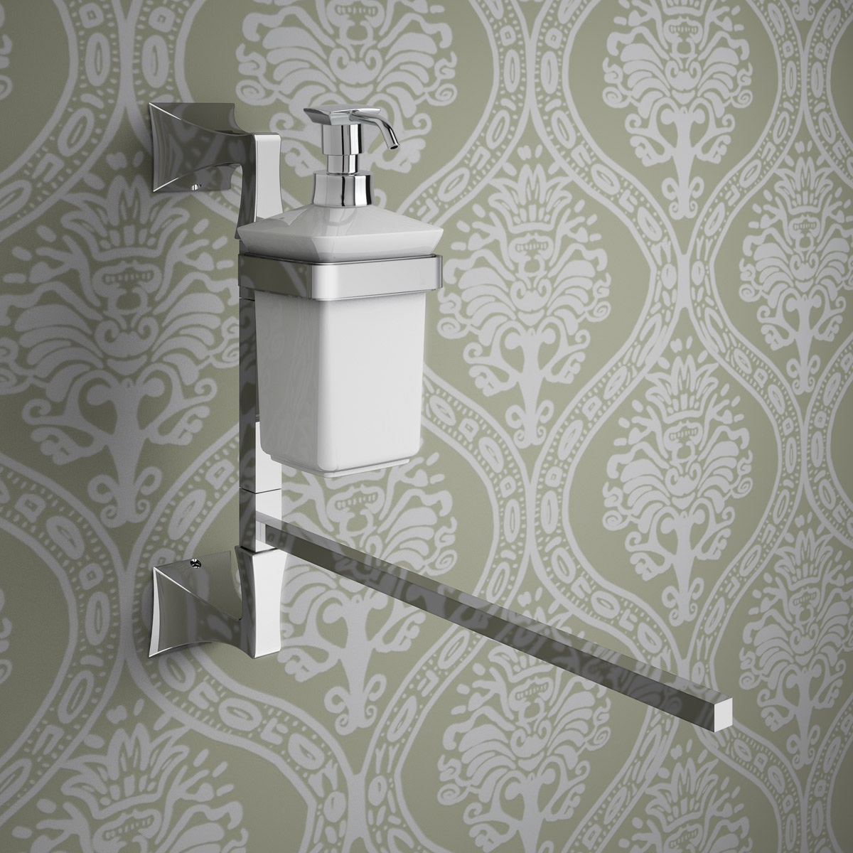 GT122-CB serie GOTICA porta salviette e dosatore in ceramica bianca accessori bagno Capannoli