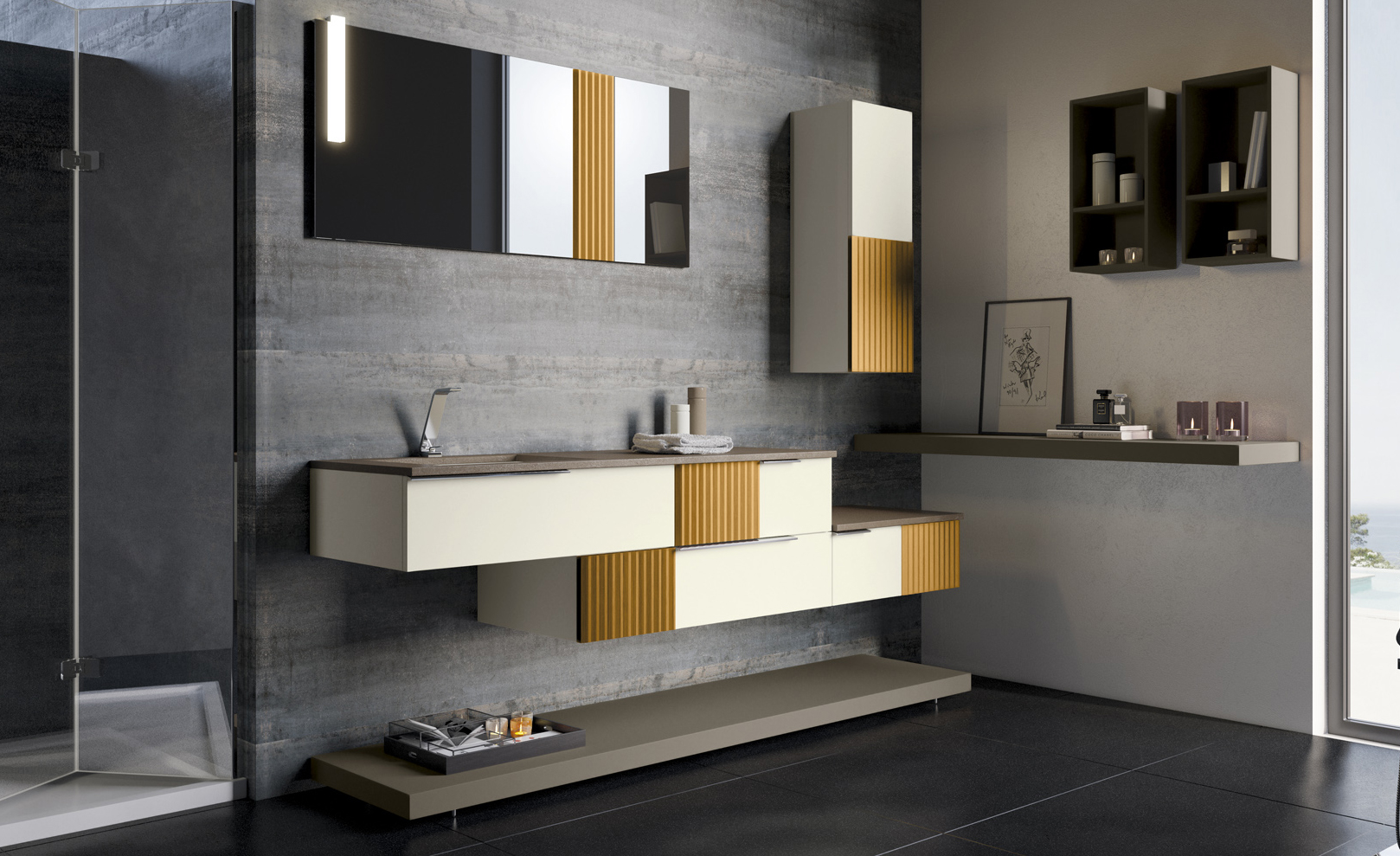 Composizione 09 Serie Sessanta Mobili Bagno GranTour