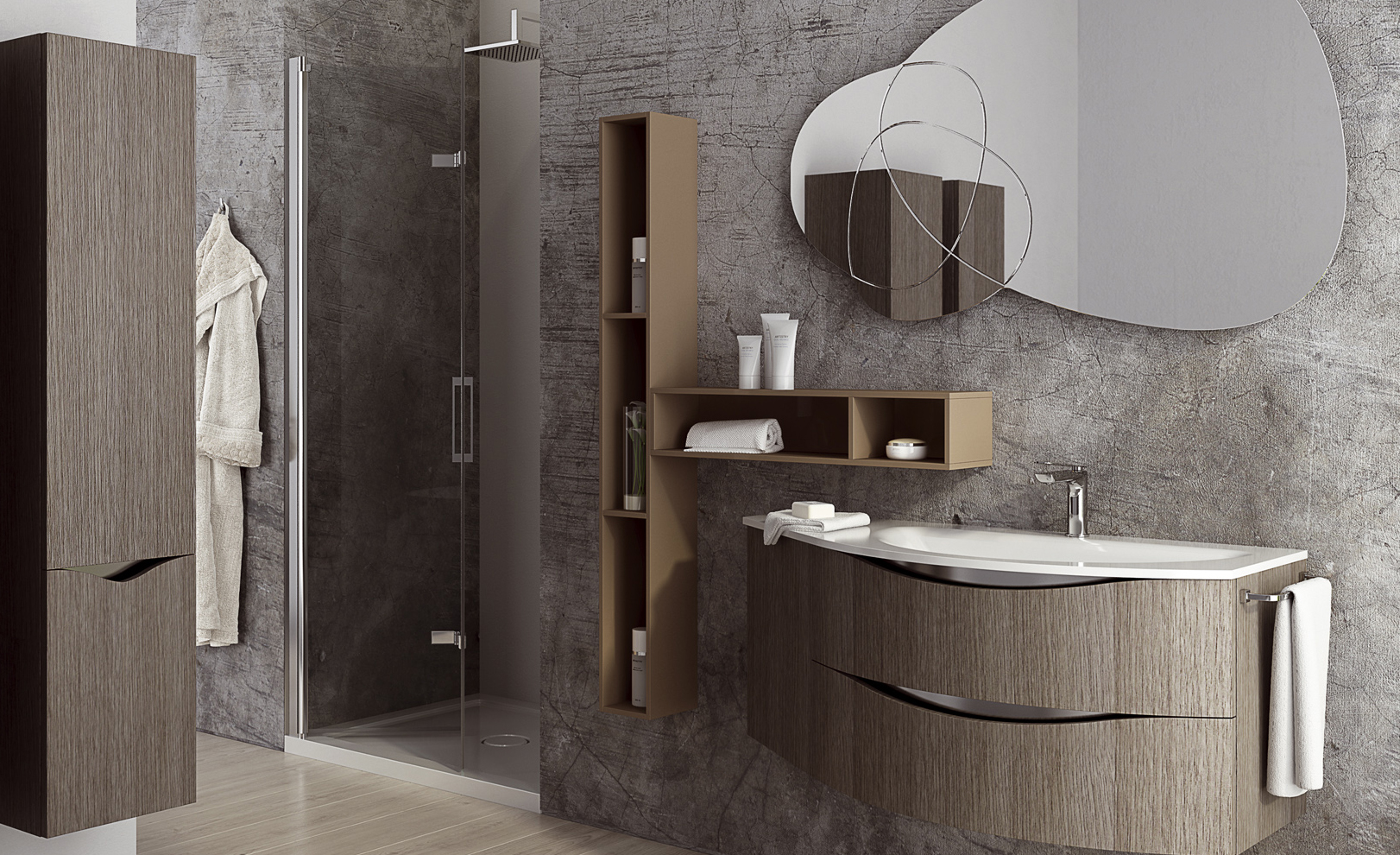 Composizione 01 Serie Time Light Mobili Bagno GranTour