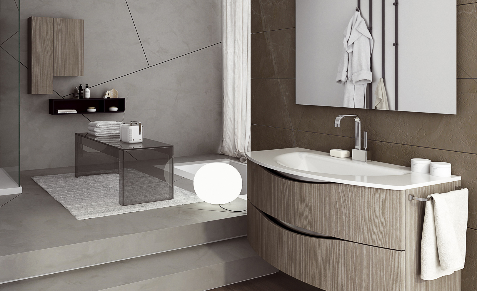 Composizione 10 Serie Time Light Mobili Bagno GranTour