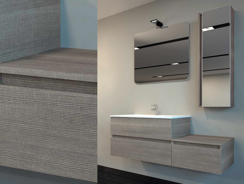 406 serie Mobili con apertura a gola colore: matrix grigio consolle mineralmarmo lucido Mobili Bagno Mobilduenne