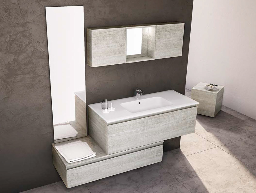 529 serie Mobili con apertura a gola colore: matrix bianco consolle mineralmarmo lucido Mobili Bagno Mobilduenne