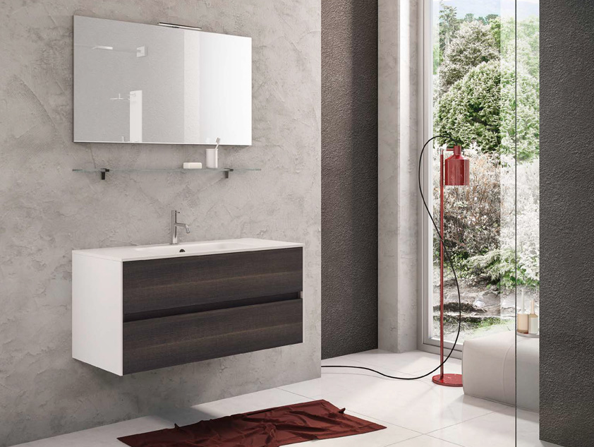 537 serie Mobili con apertura a gola colore: matrix moro, bianco opaco consolle mineralmarmo lucido Mobili Bagno Mobilduenne