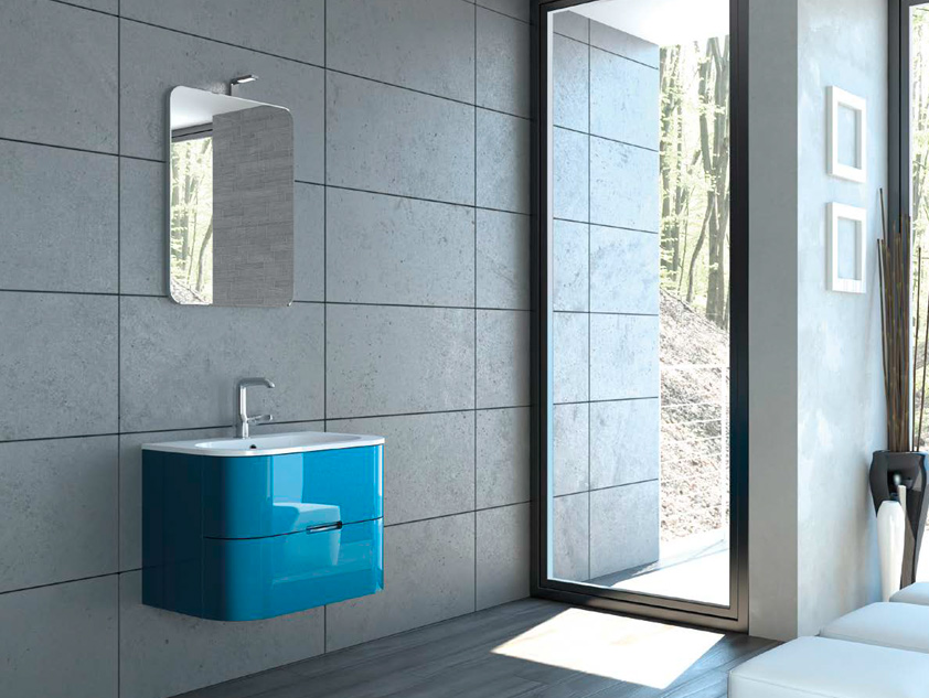 486 serie Fiore Architectural colore: ral 5025 perlato consolle mineralmarmo lucido Mobili Bagno Mobilduenne