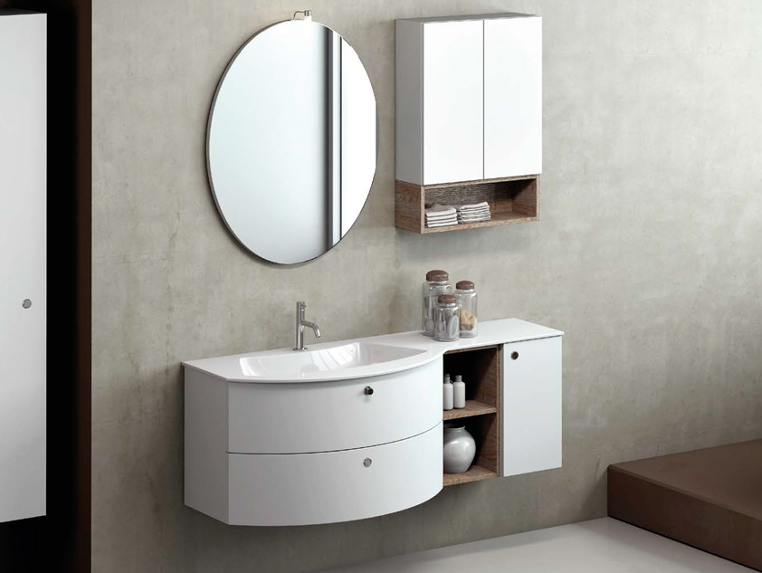 497 serie Arco Architectural colore: bianco opaco, matrix sabbia consolle acrilik lucido Mobili Bagno Mobilduenne