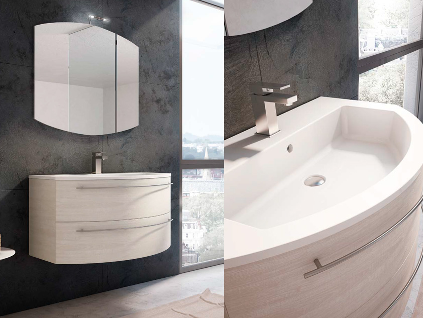 605 serie Arco Architectural colore: sherwood bianco consolle mineralmarmo lucido Mobili Bagno Mobilduenne