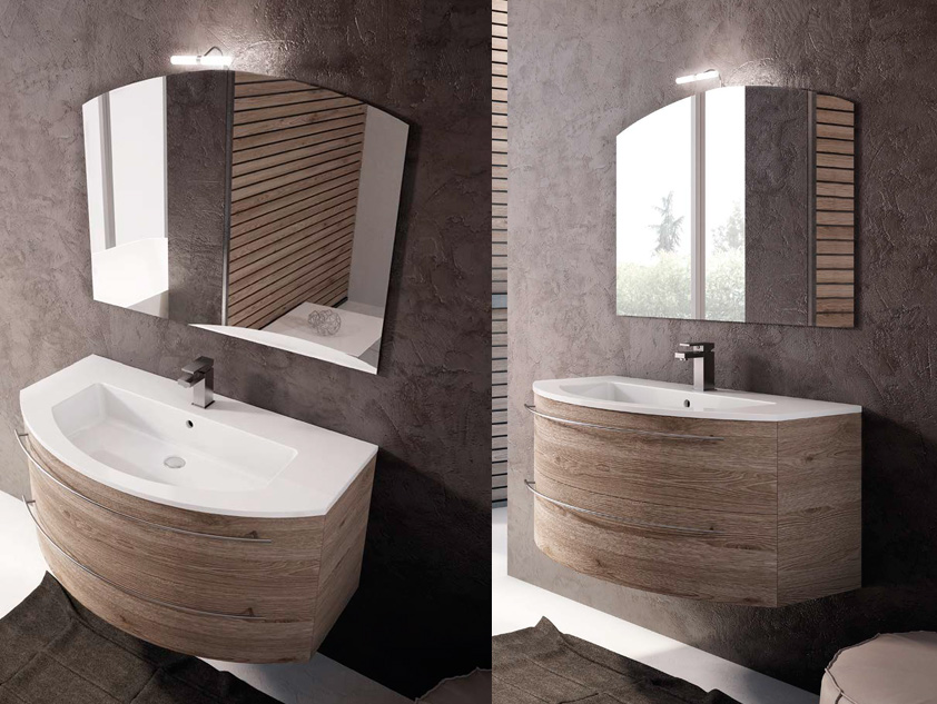 606 serie Arco Architectural colore: quercia grigio consolle mineralmarmo lucido Mobili Bagno Mobilduenne