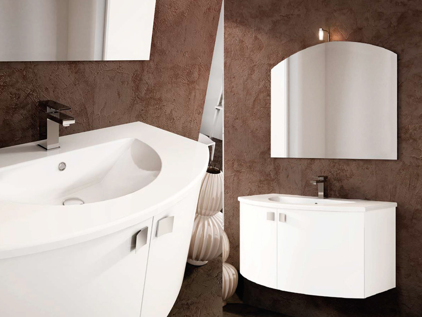 611 serie Arco Architectural colore: bianco opaco consolle ceramica Mobili Bagno Mobilduenne