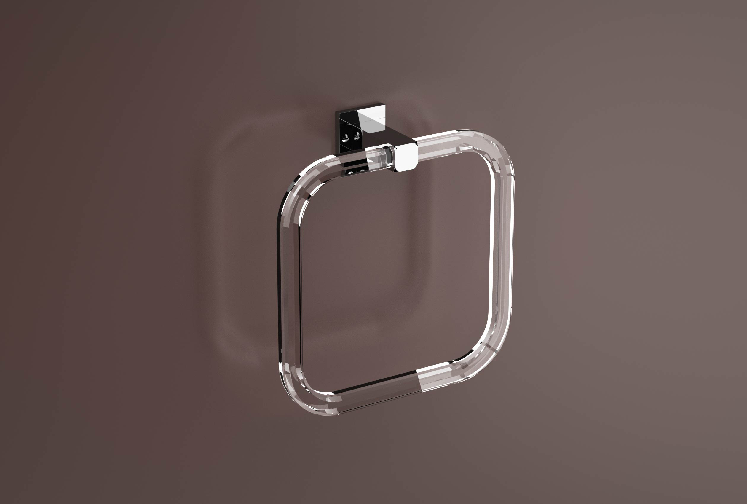 Porta asciugamani ad anello serie QUADRA accessori arredo bagno Petrozzi