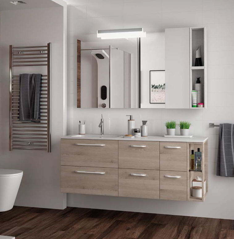 Composizione 11 serie Fussion Chrome Mobili Bagno Salgar