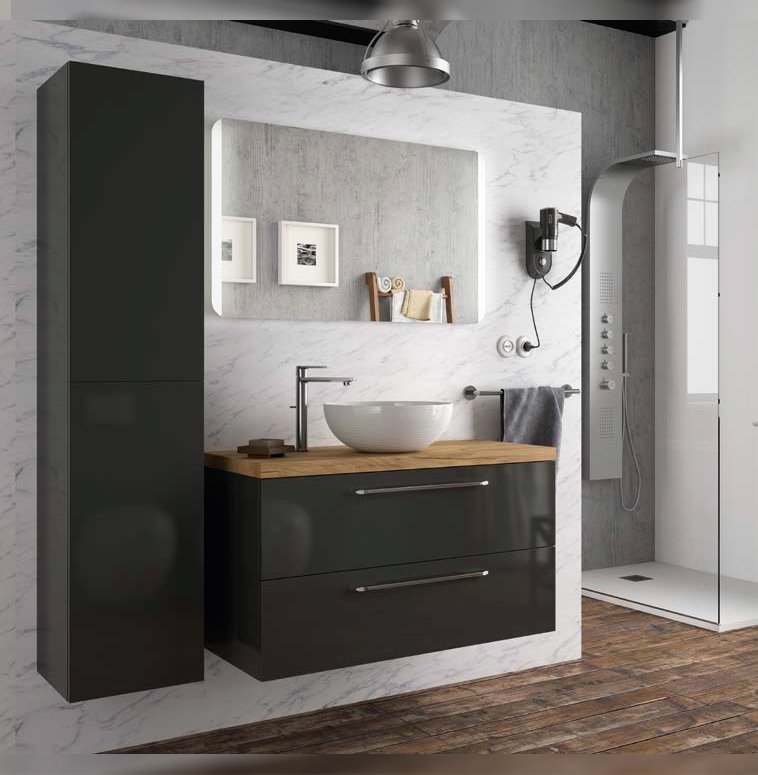 Composizione 17 serie Fussion Chrome Mobili Bagno Salgar