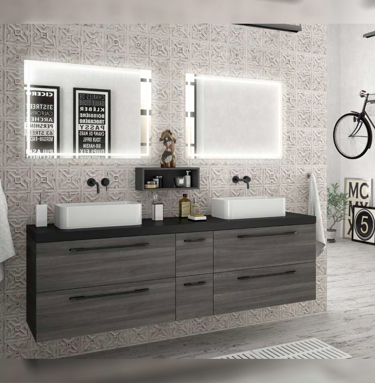 Composizione 18 serie Fussion Chrome Mobili Bagno Salgar