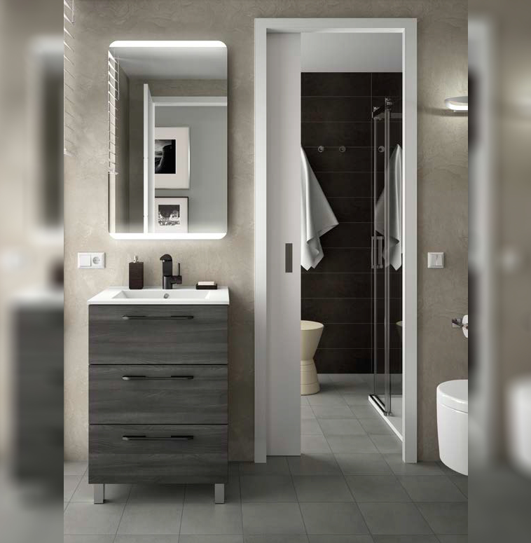 Composizione 19 serie Fussion Chrome Mobili Bagno Salgar