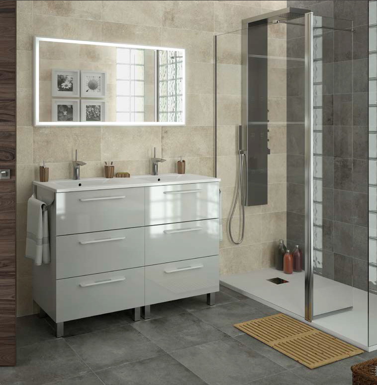 Composizione 24 serie Fussion Chrome Mobili Bagno Salgar