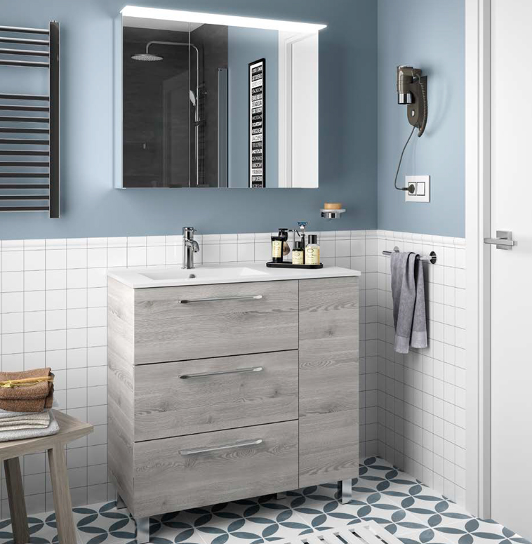 Composizione 25 serie Fussion Chrome Mobili Bagno Salgar