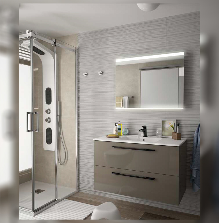 Composizione 4 serie Fussion Chrome Mobili Bagno Salgar