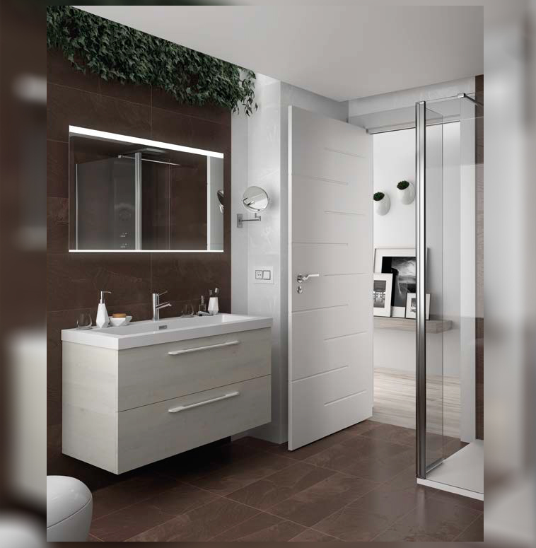 Composizione 5 serie Fussion Chrome Mobili Bagno Salgar