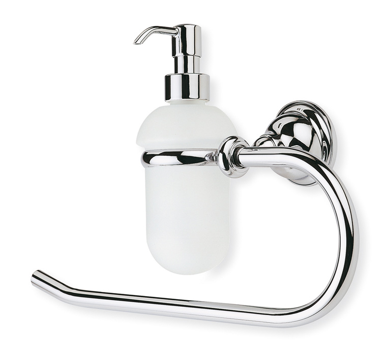 EL79D serie ELITE Anello porta salviette con dosatore sapone Finitura Cromo, Nichel Satinato, Cromo+Oro, Oro, Bronzo o Rame Accessori Classici Arredo Bagno Stilhaus