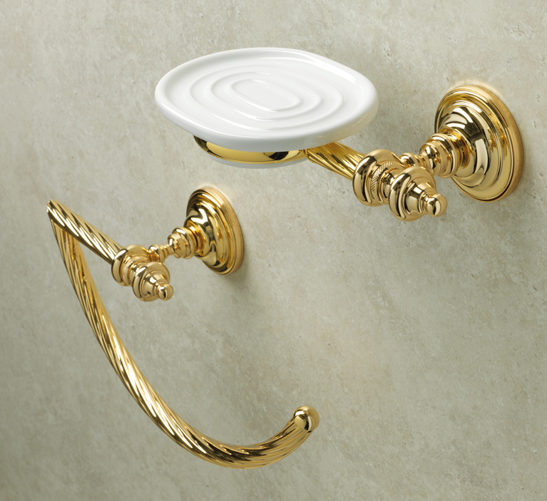 G09 G07 serie GIUNONE Porta salviette con porta sapone Finitura Cromo, Bianco+Cromo, Oro, Rame, Cromo+Oro, Bianco+Oro, Bronzo o Nichel Satinato Accessori Classici Arredo Bagno Stilhaus