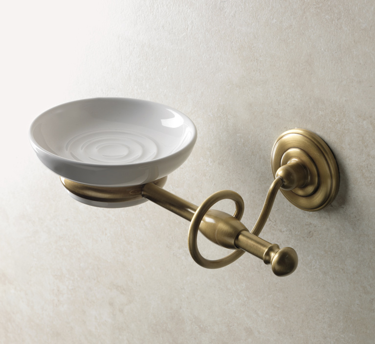 I09 serie IDRA Porta sapone a parete Finitura Cromo, Bronzo, Rame o Nichel Lucido Accessori Classici Arredo Bagno Stilhaus