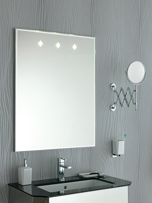 1132 DIVA Specchio molato retroilluminato con spot LED Finitura: Cromo Specchi Accessori Arredo Bagno Stilhaus