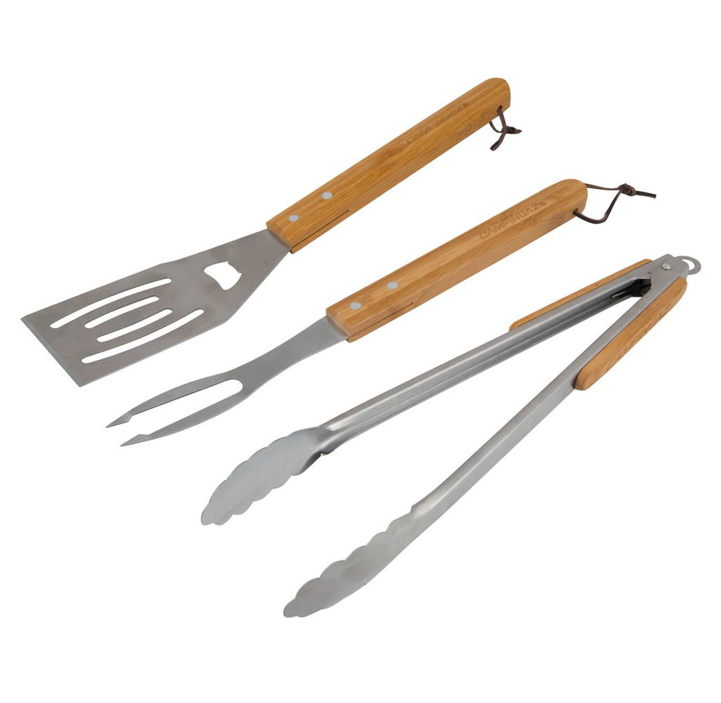 Set 3 pezzi manico in legno serie Accessori da cucina Campingaz