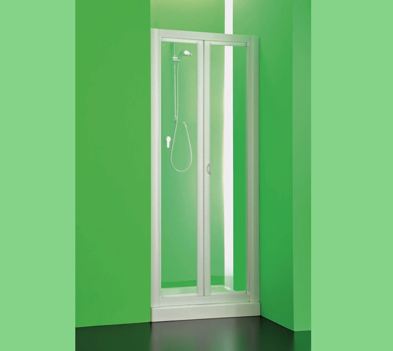 DOMINO Serie SKIPPER Nicchia / Angolo / Centro Parete 1 porta a Soffietto  Profilo PVC  Box Doccia Forte srl Accessori Doccia