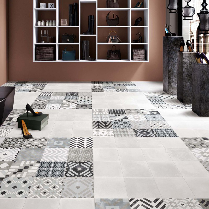 Heritage Pearl + Labyrinth Mix Grey 20 x 20 Play Contemporaneo Abk Piastrelle & Mosaici