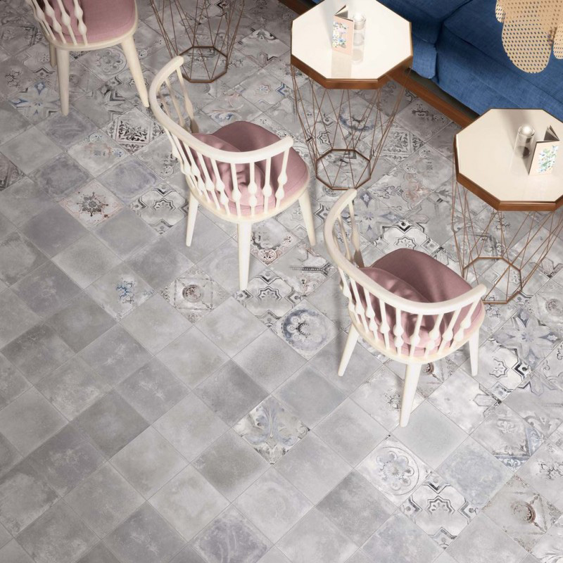 Heritage Grey + Re-Used Mix Grey 20 x 20 Play Contemporaneo Abk Piastrelle & Mosaici