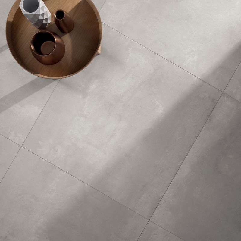 Floor: Silver 80x80 Concrea Plain Contemporaneo Ariana Piastrelle & Mosaici