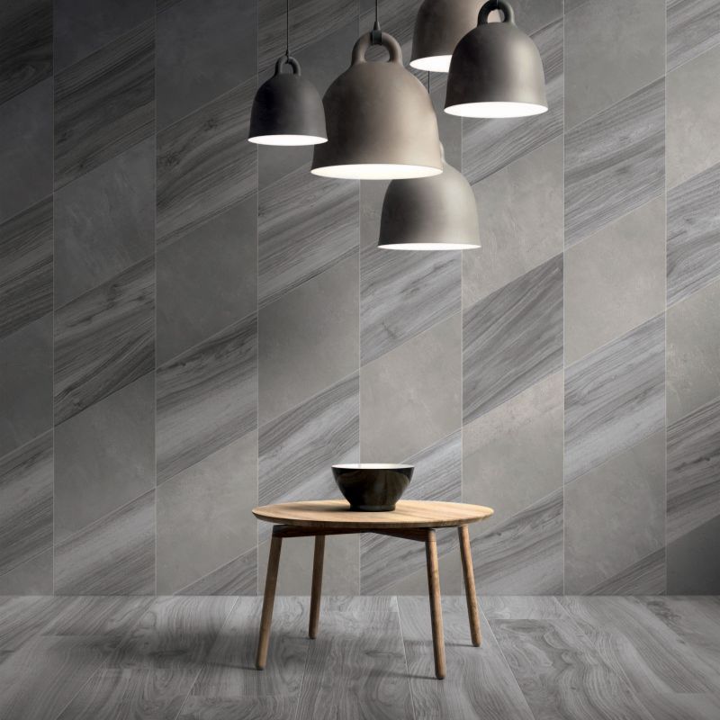 Wall: Grey Rombo 30 Floor: Grey 20x120 Essential Legno Ariana Piastrelle & Mosaici