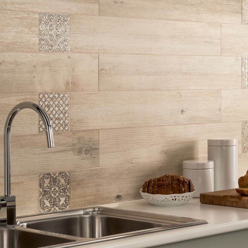 Wall: Fieno 13,5x80 Tozzetto Metal Fieno Larix Legno Ariana Piastrelle & Mosaici