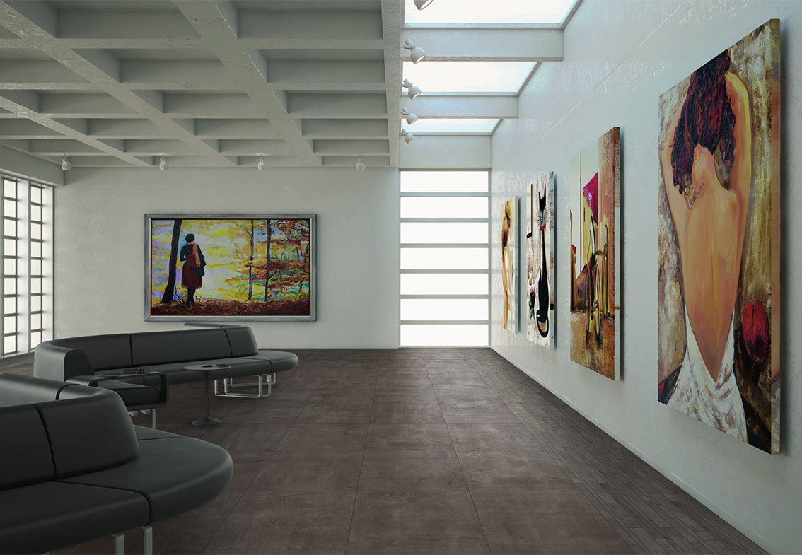 Floor: Carbon 60x60 / Carbon Fascia 30x60 Serie Trust Gres Porcellanato Moderno Arpa Ceramiche Piastrelle & Mosaici