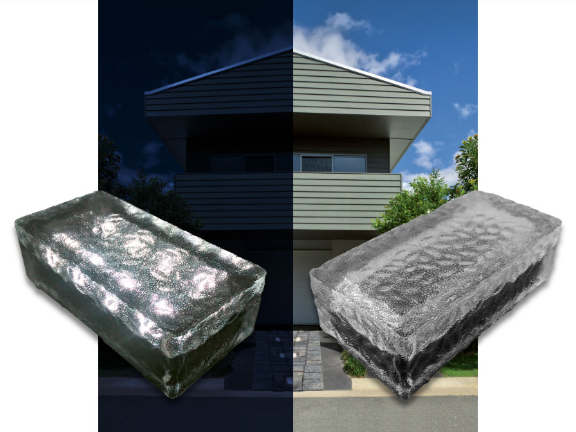 Bagalight Blocchetto in vetro con 8 LED solari 10x20 BagaNATURE Bagattini Piastrelle & Mosaici