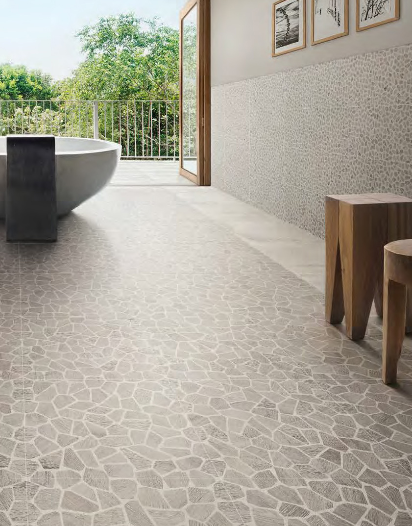 Powder Bone 60x60 + Facet 30x60 / 60x60 Naturale Gres fine porcellanato ad impasto colorato Bits&Pieces by Gordon Guillaumier Serie Floor and More Piemme Ceramiche Piastrelle & Mosaici