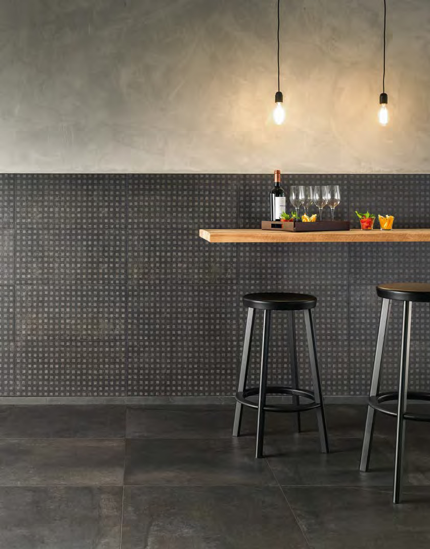 Pitch Black 60x60 + Quad 30x60 Naturale Gres fine porcellanato ad impasto colorato Bits&Pieces by Gordon Guillaumier Serie Floor and More Piemme Ceramiche Piastrelle & Mosaici