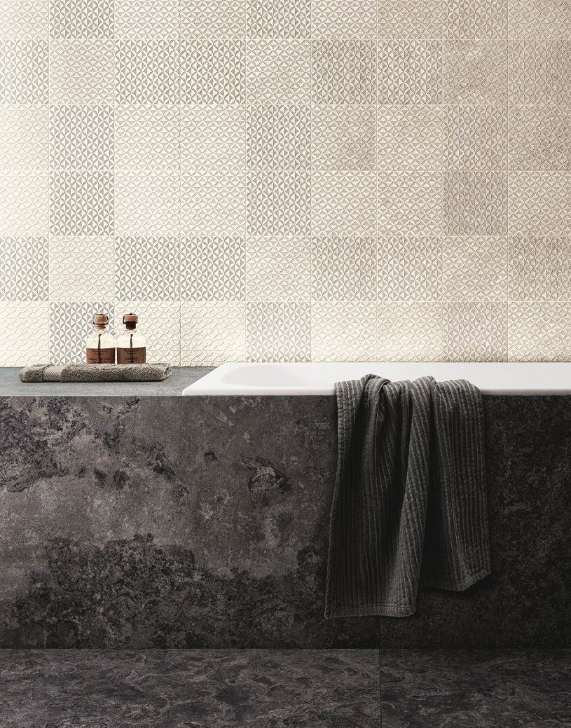 White Shape 60x60 +  Antracite 60x119,5 Naturale Effetto Pietra Gres fine porcellanato Freedom Serie Floor and More Piemme Ceramiche Piastrelle & Mosaici