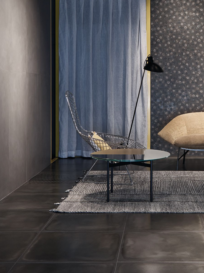 Evening 60x119,5 + Night Drip 20x20 + Night Wash 30x60 / 60x60 Naturale Effetto Cemento Gres fine porcellanato Shades by Gordon Guillaumier Serie Floor and More Piemme Ceramiche Piastrelle & Mosaici