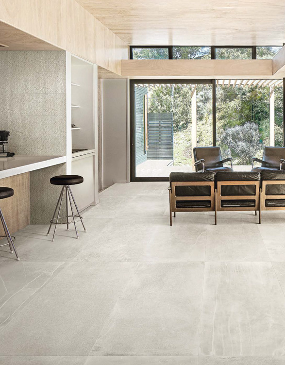 Silk 60x120 Naturale + Silk 60x120 Bocciardato + Silk Weave 30x60 Naturale Effetto Pietra Gres fine porcellanato ad impasto colorato Uniquestone Serie Floor and More Piemme Ceramiche Piastrelle & Mosaici