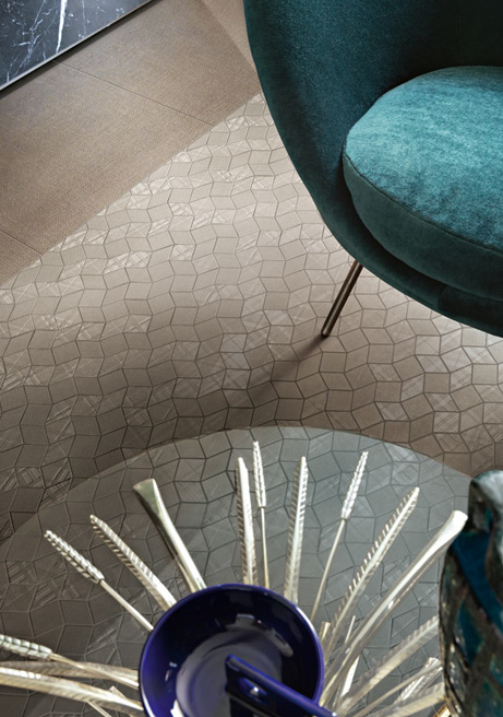 Taupe Nat/Ret 60x60 + Mosaico Bone Nat/Ret 28x28 Aspetto Decorato Serie Incipit Valentino by Piemme Ceramiche Piastrelle & Mosaici