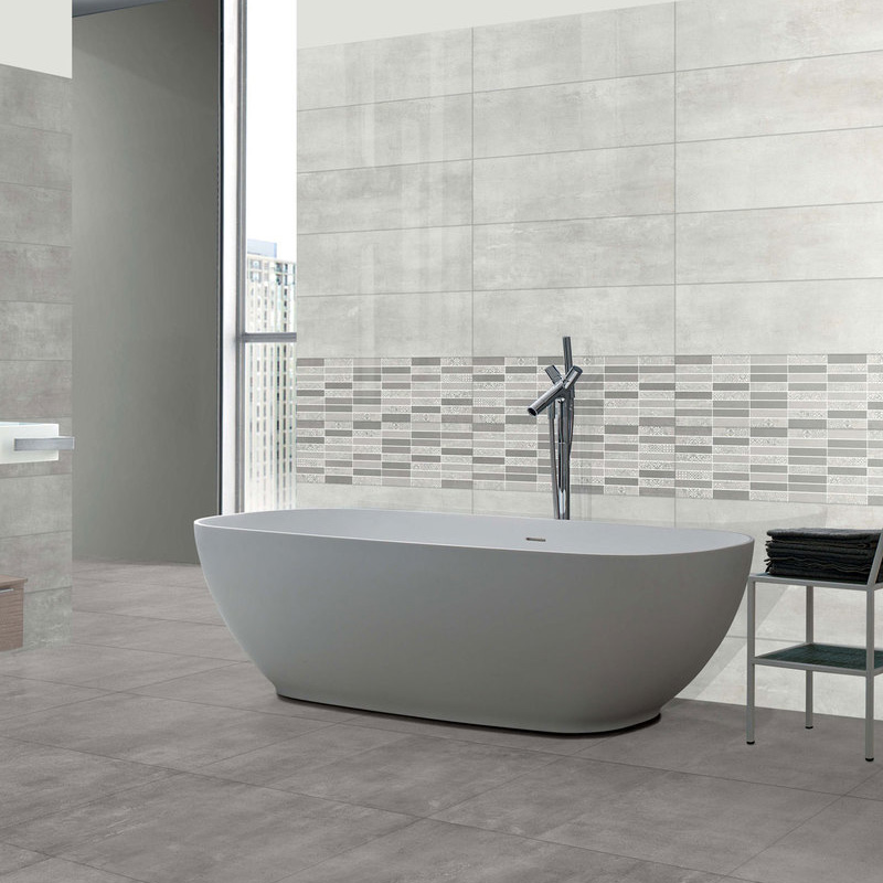 White 20x60 + Grey 20x60 + Mosaico Smot Naturale Bicottura atomizzata Smot 20x60 Rivestimento Serie Wall Design Dado Ceramica Piastrelle & Mosaici