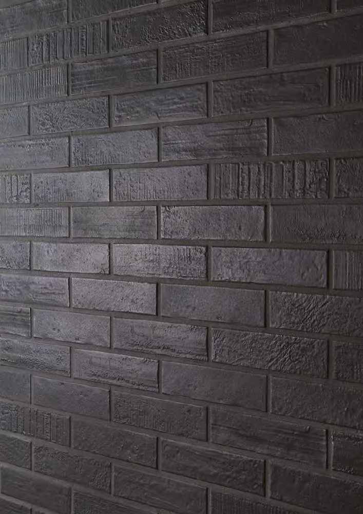 Carbone Nat. 6x25 Brick Design Serie Effetto Pietra Emilceramica Piastrelle & Mosaici