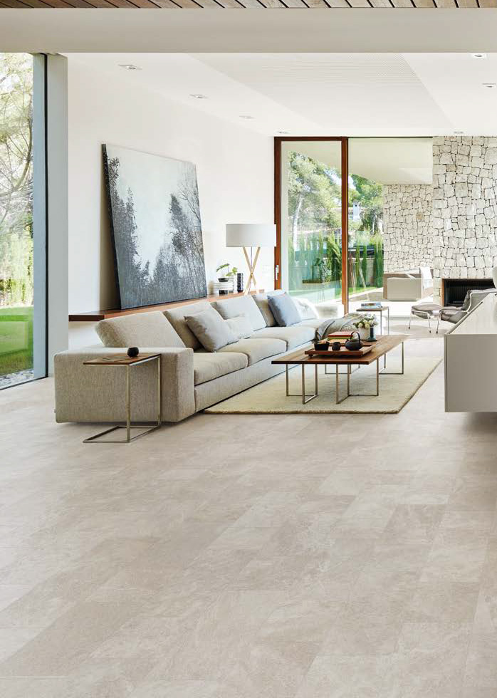 Floor: Ivory Nat. 20x20 + Ivory Nat. 20x40 Brixen Stone Serie Effetto Pietra Emilceramica Piastrelle & Mosaici