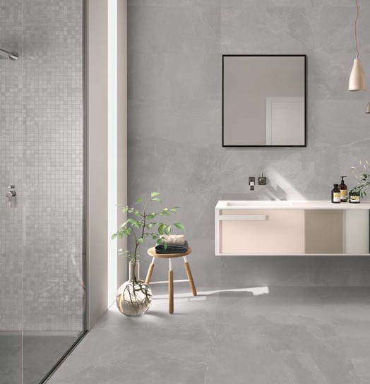 Grey 90x90 / 45x90 + Grey Mosaico 3x3 Naturale Rettificato Nordika Serie Effetto Pietra Emilceramica Piastrelle & Mosaici