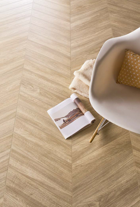 Beige Chevron Nat. 11x54 Sleek Wood Serie Effetto Legno Emilceramica Piastrelle & Mosaici