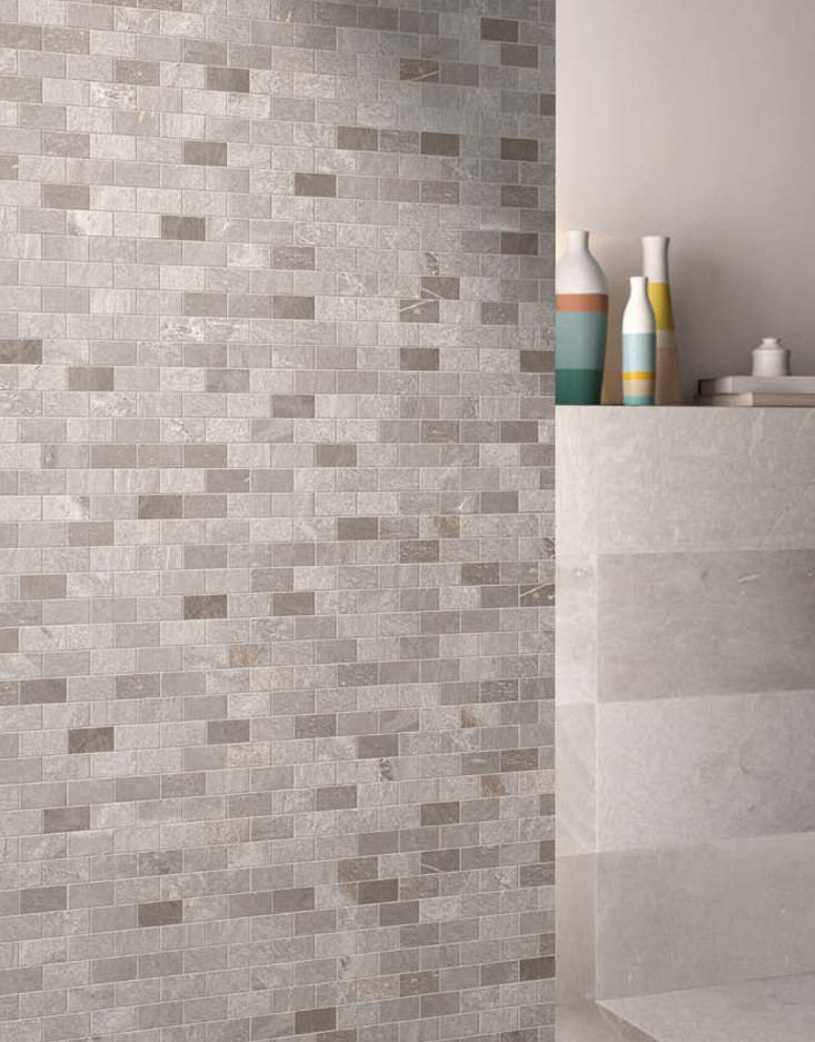 Taupe 60x60 / 30x60 + Taupe Mosaico Domino Naturale Rettificato Tracce Serie Effetto Pietra Emilceramica Piastrelle & Mosaici