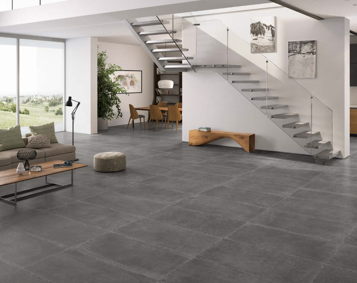 Dark Nat. Rett. 60x120 Limestone Serie Effetto Pietra Ergon Piastrelle & Mosaici