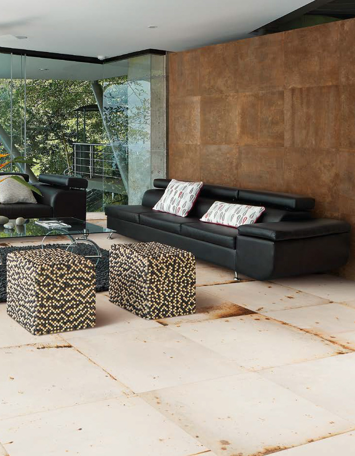 Revival Nat. Rett. 80x80 + Corten Nat. Rett. 80x80 Metal Style Serie Effetto Metallo Ergon Piastrelle & Mosaici